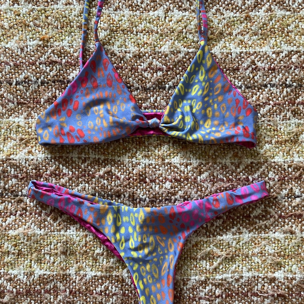 Pink cheetah print bikini